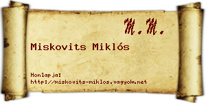Miskovits Miklós névjegykártya