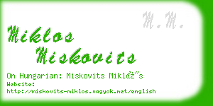 miklos miskovits business card